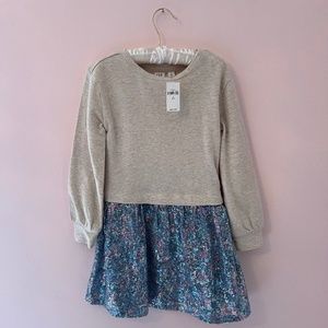 NWOT-GAP Kids Sequin Mixed Fabric Dress NEW!  Size S